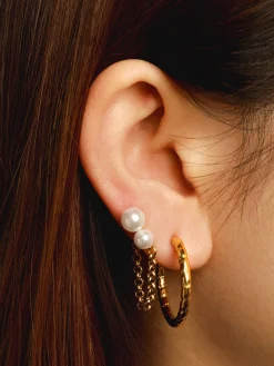 25MM TEXTURED HOOPS MEDIUM OHRRINGE
