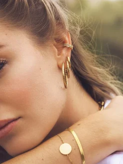 25MM TEXTURED HOOPS MEDIUM OHRRINGE