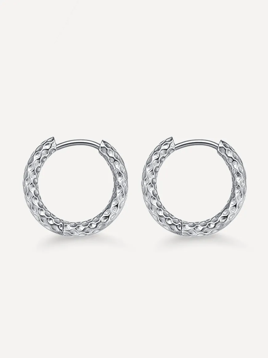 16mm TEXTURED HOOPS SMALL OHRRINGE