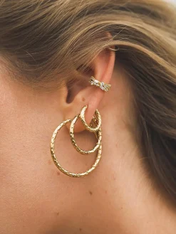 16mm TEXTURED HOOPS SMALL OHRRINGE