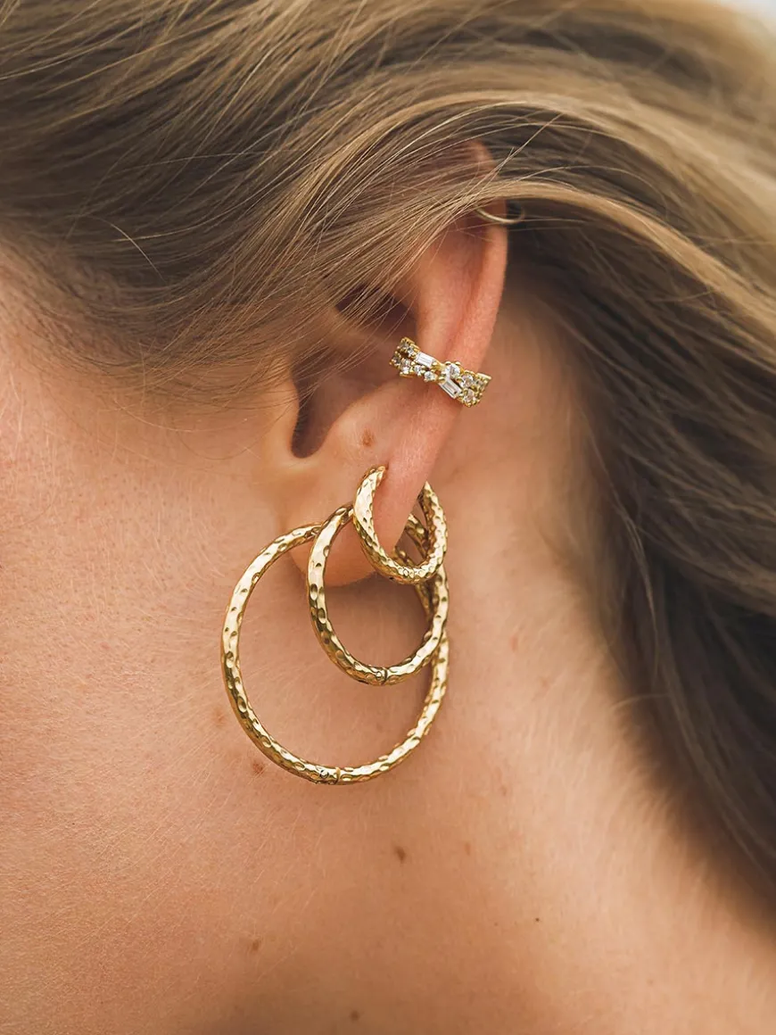 16mm TEXTURED HOOPS SMALL OHRRINGE