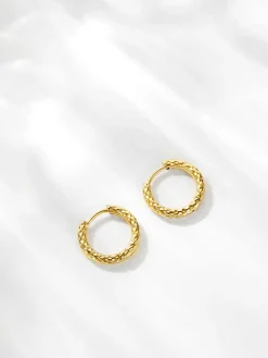 16mm TEXTURED HOOPS SMALL OHRRINGE
