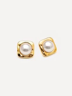 Modern Edge Pearl Ohrringe