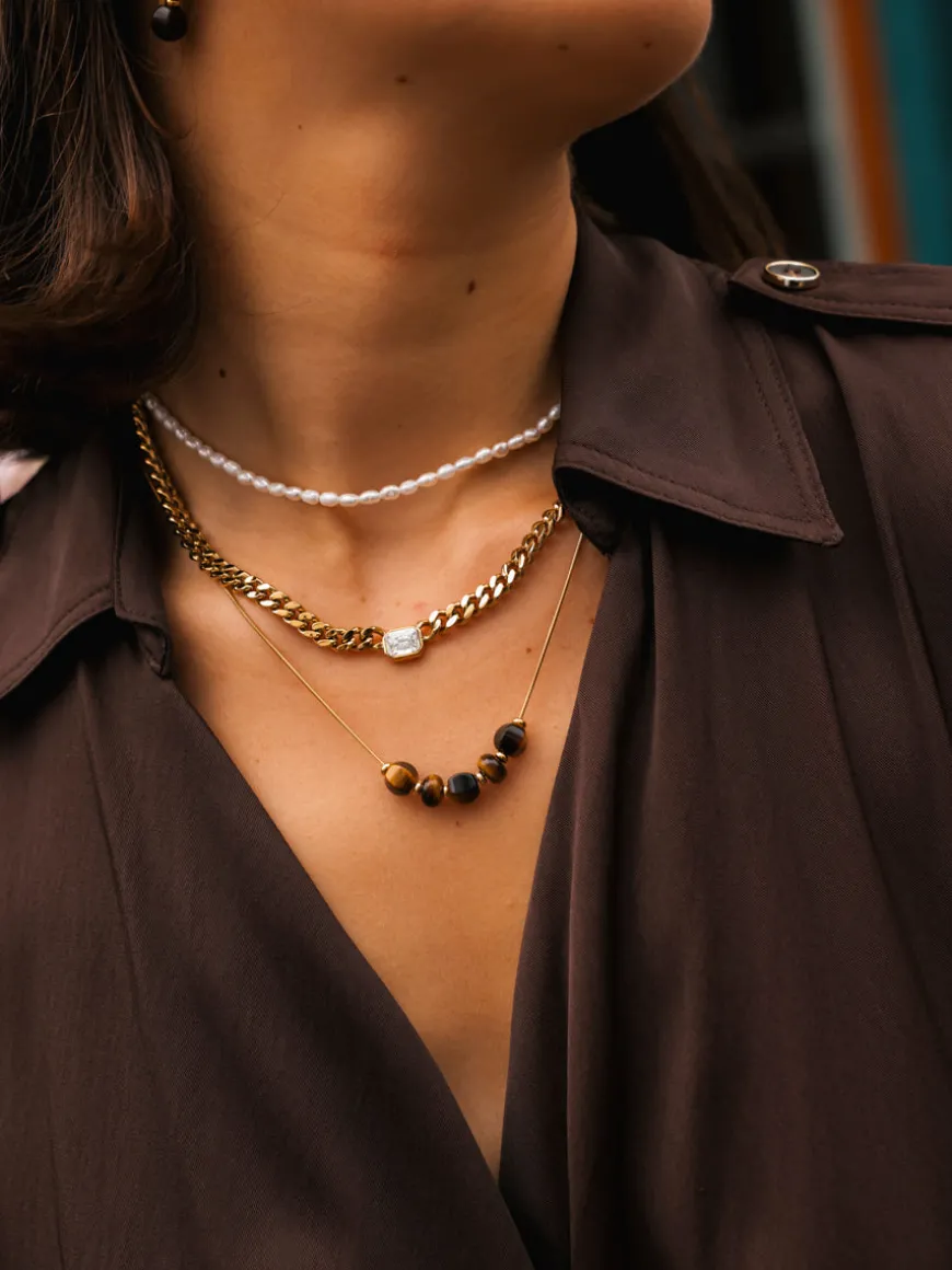 Modern Tiger's Eye Kette