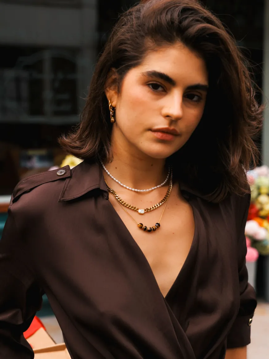 Modern Tiger's Eye Kette