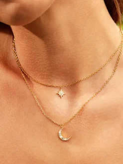 Moon Phase N Star Double Layer Kette