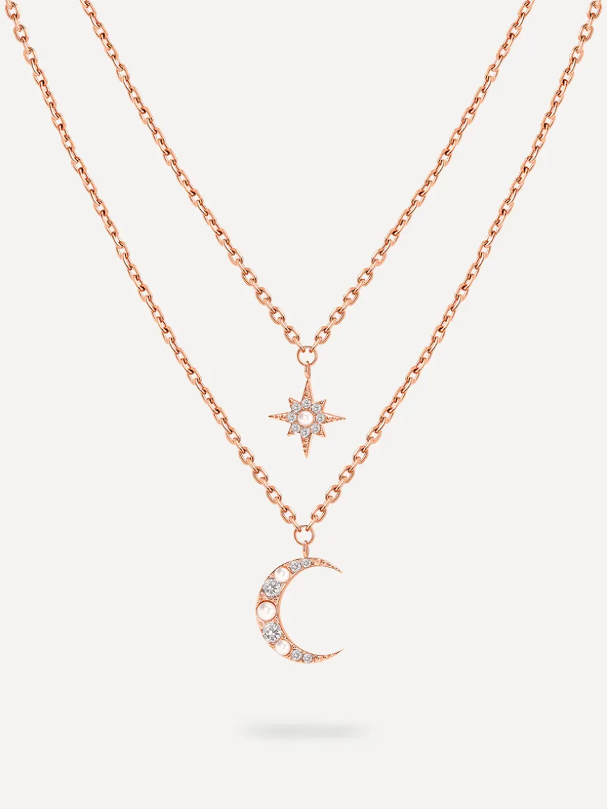 Moon Phase N Star Double Layer Kette