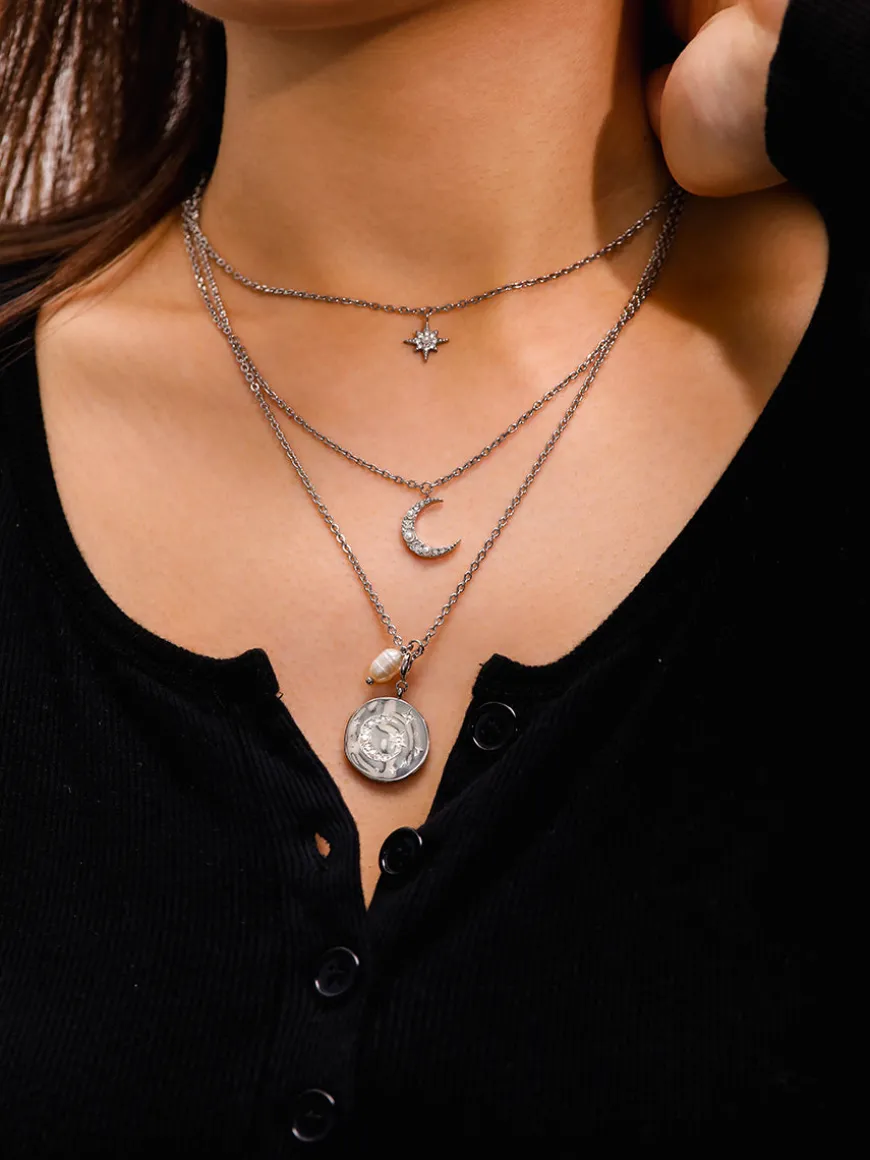 Moon Phase N Star Double Layer Kette