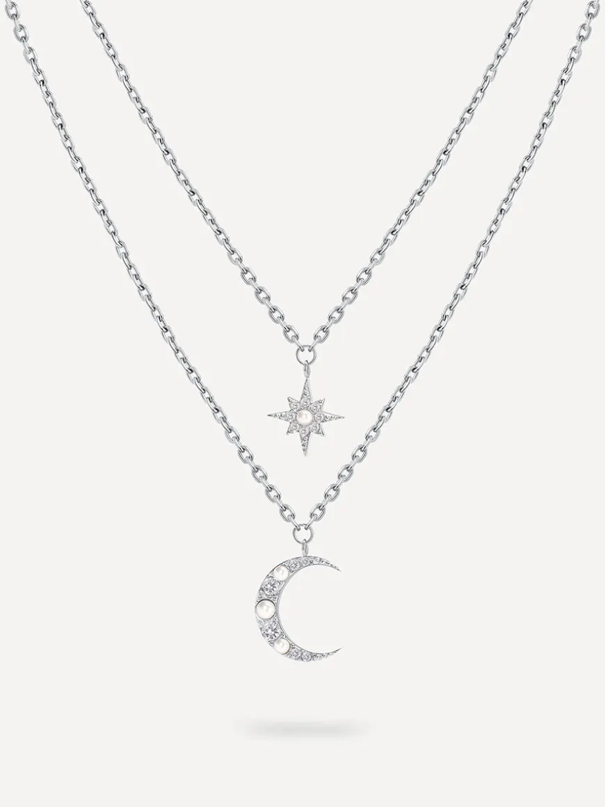 Moon Phase N Star Double Layer Kette