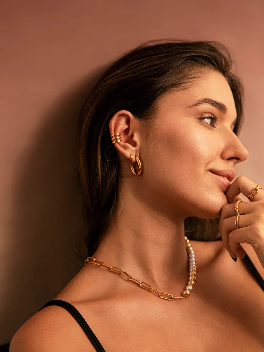 Moon Phase Trio Plain Earcuff