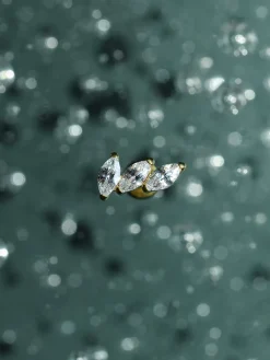 Pave Leaf Titan Piercing