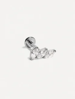 Pave Leaf Titan Piercing