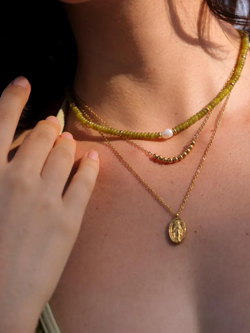 Pearl Dawn Dark Green Kette