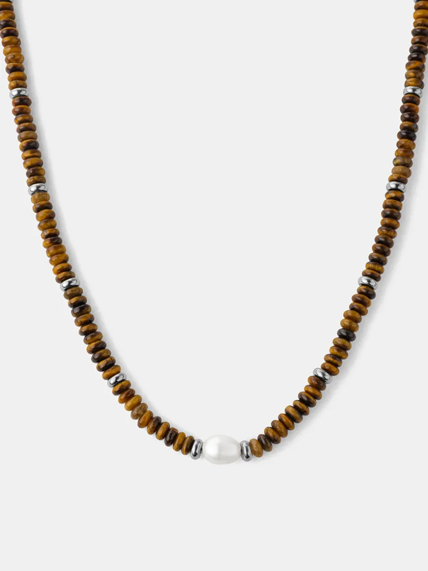 Pearl Dawn Tiger's Eye Kette