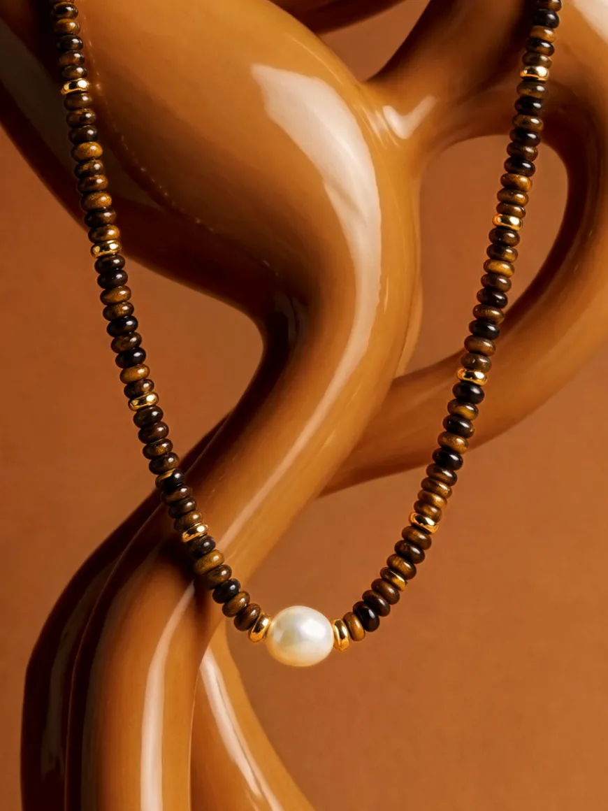 Pearl Dawn Tiger's Eye Kette