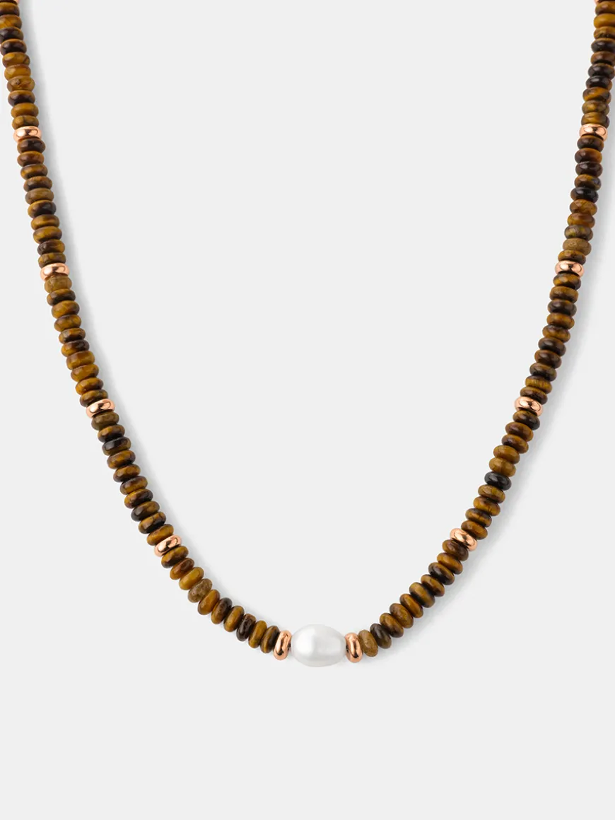 Pearl Dawn Tiger's Eye Kette