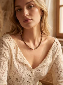Pearl Dawn Tiger's Eye Kette