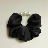 Pearl Elegance Black Scrunchie
