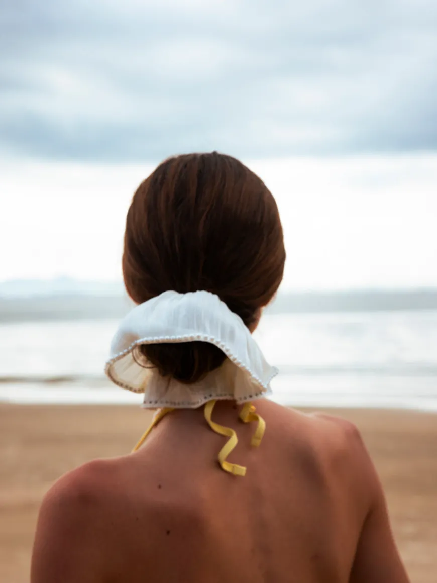 Pearl Grace Black Scrunchie