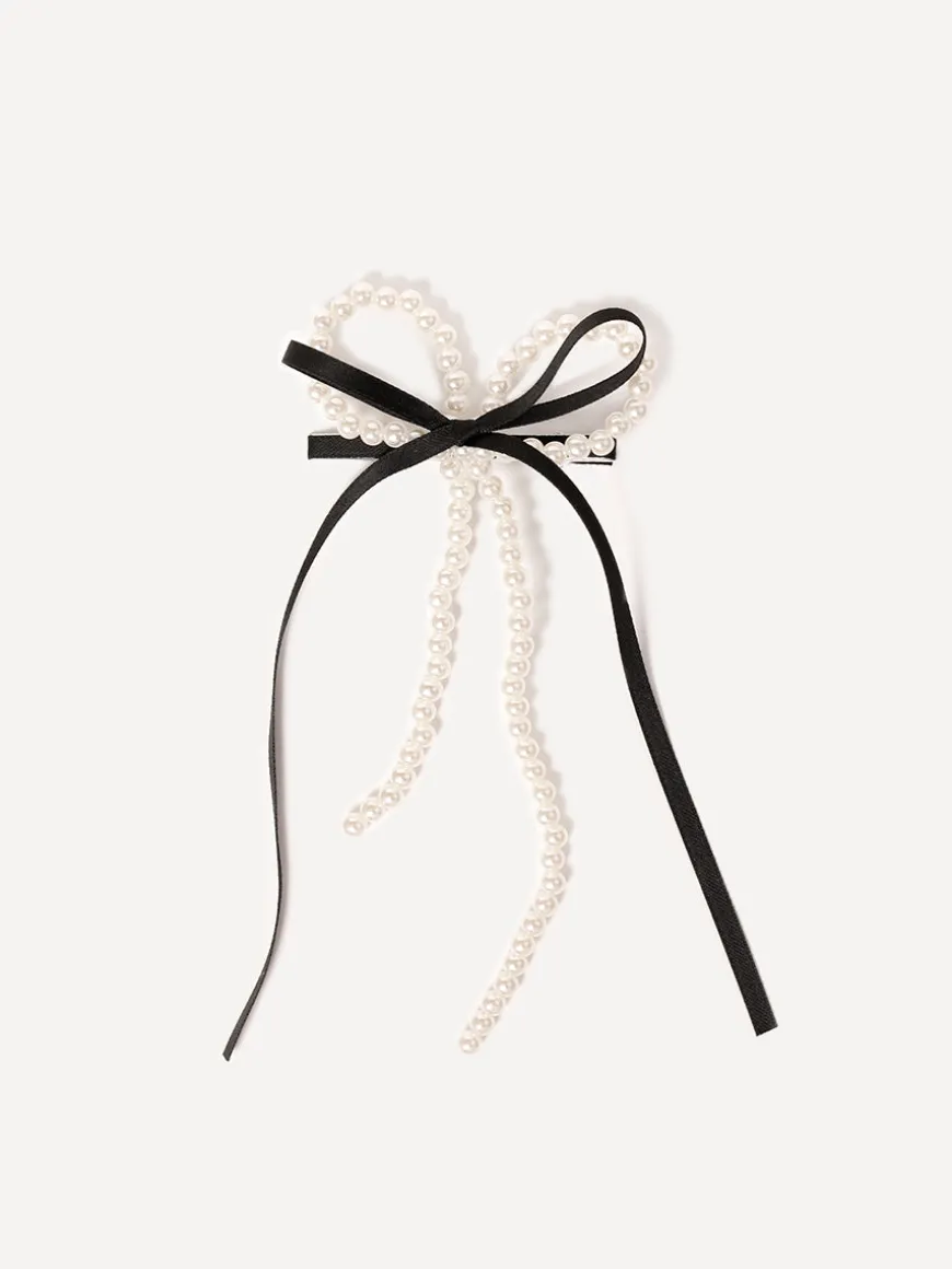 Pearl Ribbon Hairclip