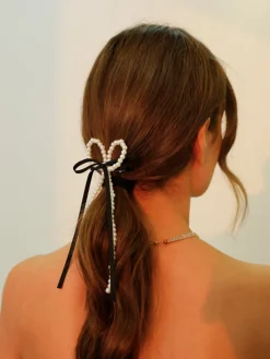 Pearl Ribbon Hairclip