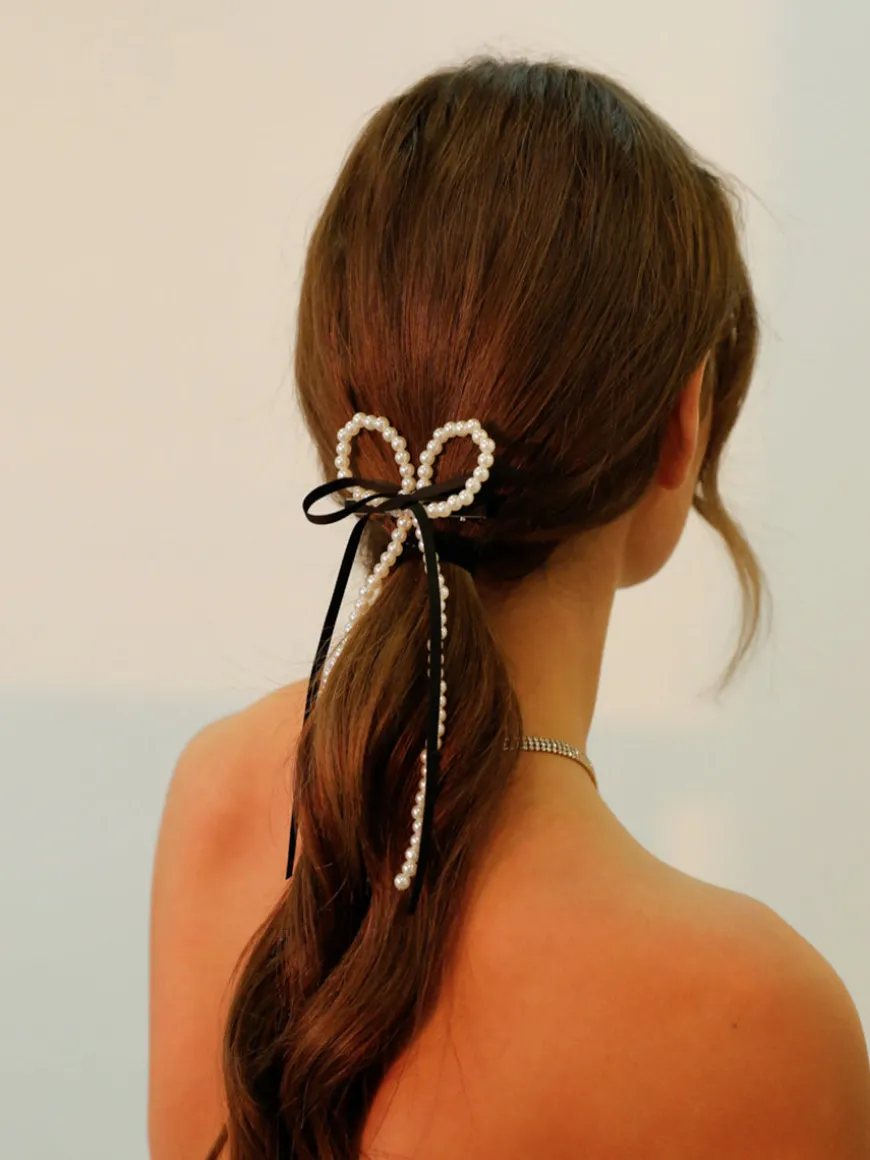 Pearl Ribbon Hairclip