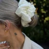 Puffy Lace Scrunchie White