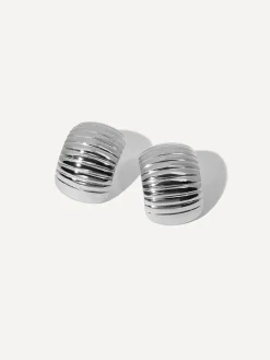 Ribbed Square Ohrringe