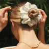 Serene Flow White Scrunchie