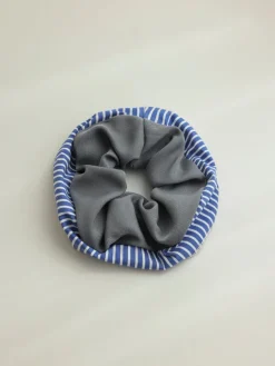 Serene Stripes Navy-striped Scrunchie