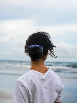 Serene Stripes Navy-striped Scrunchie