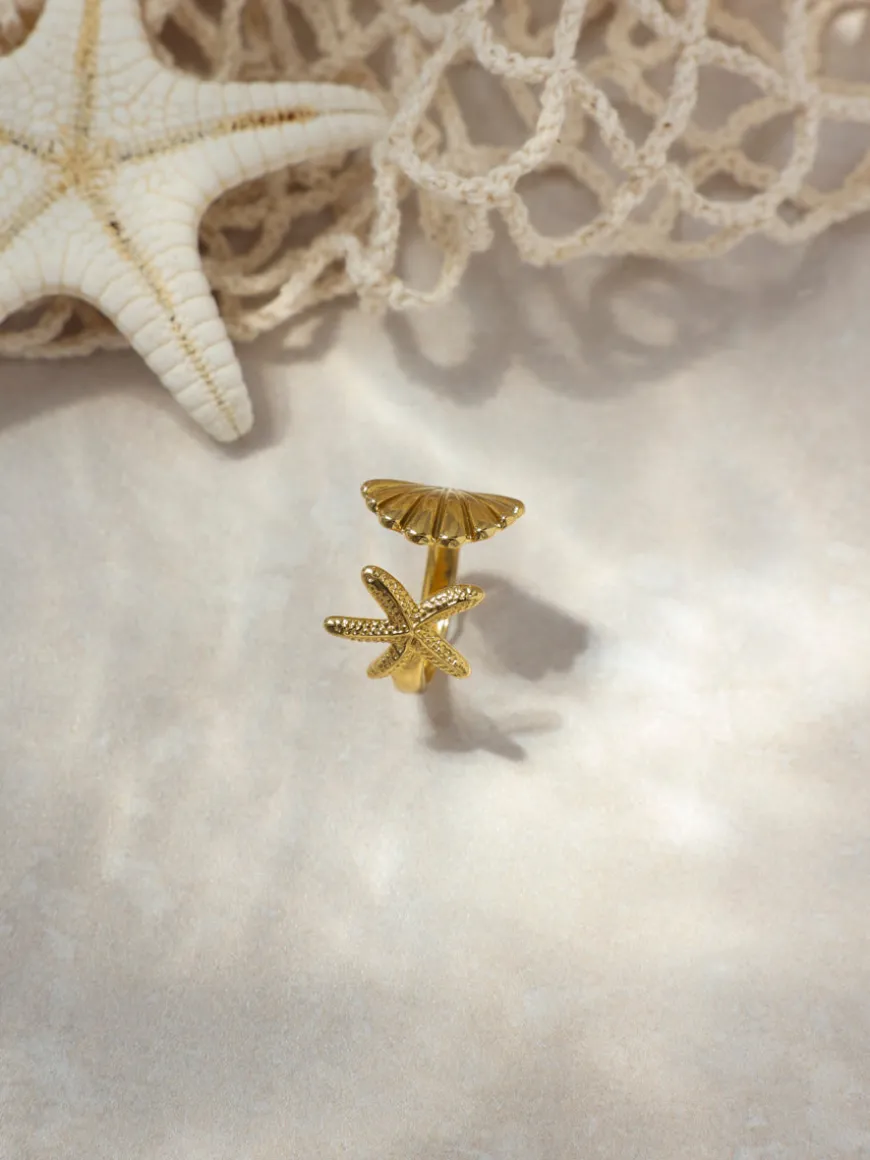 Shell Starfish Ring