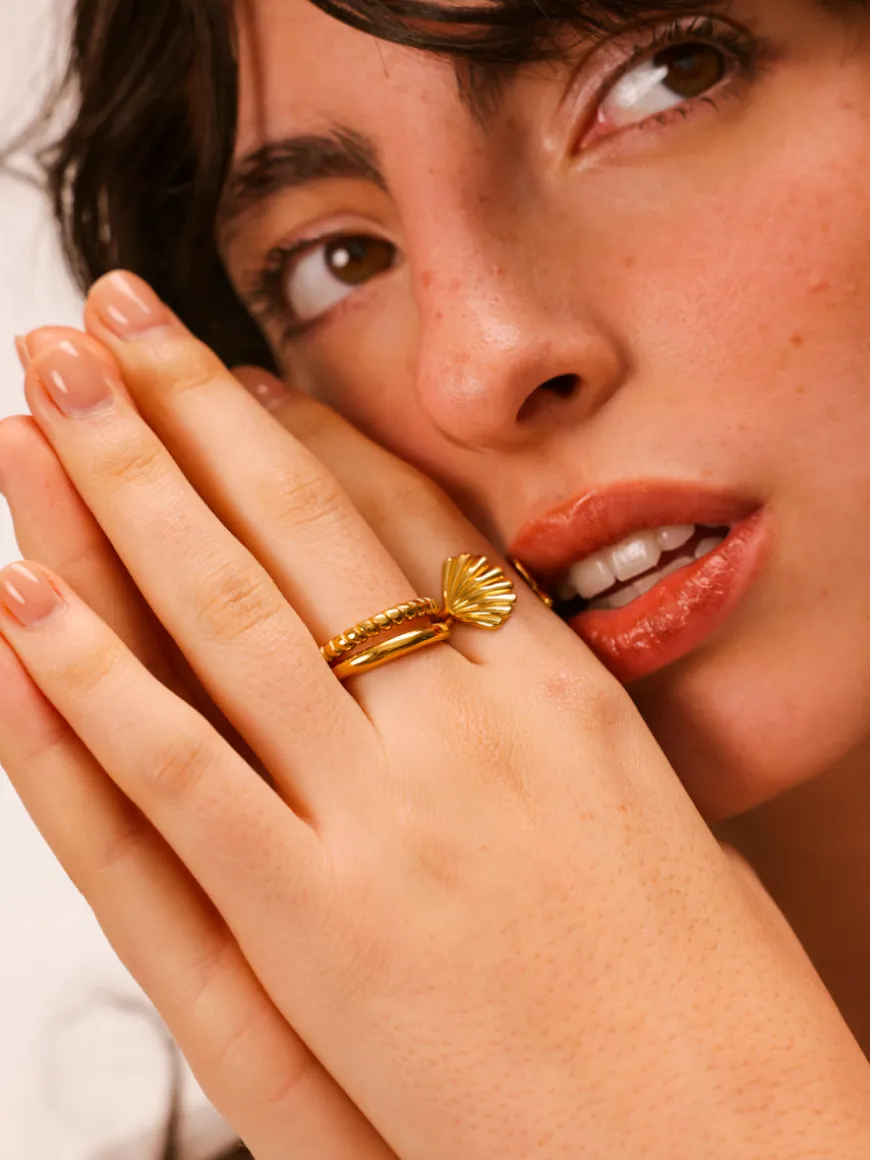 Shell Starfish Ring