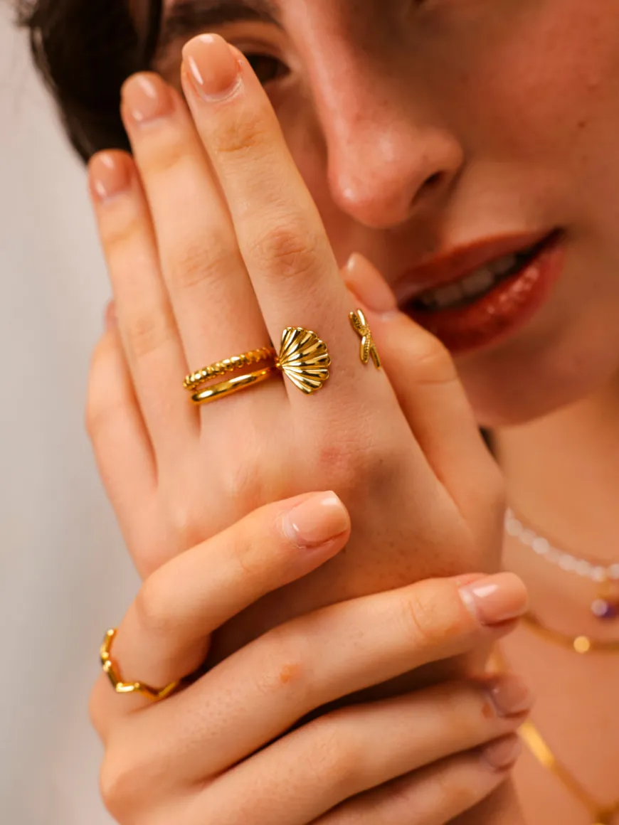 Shell Starfish Ring