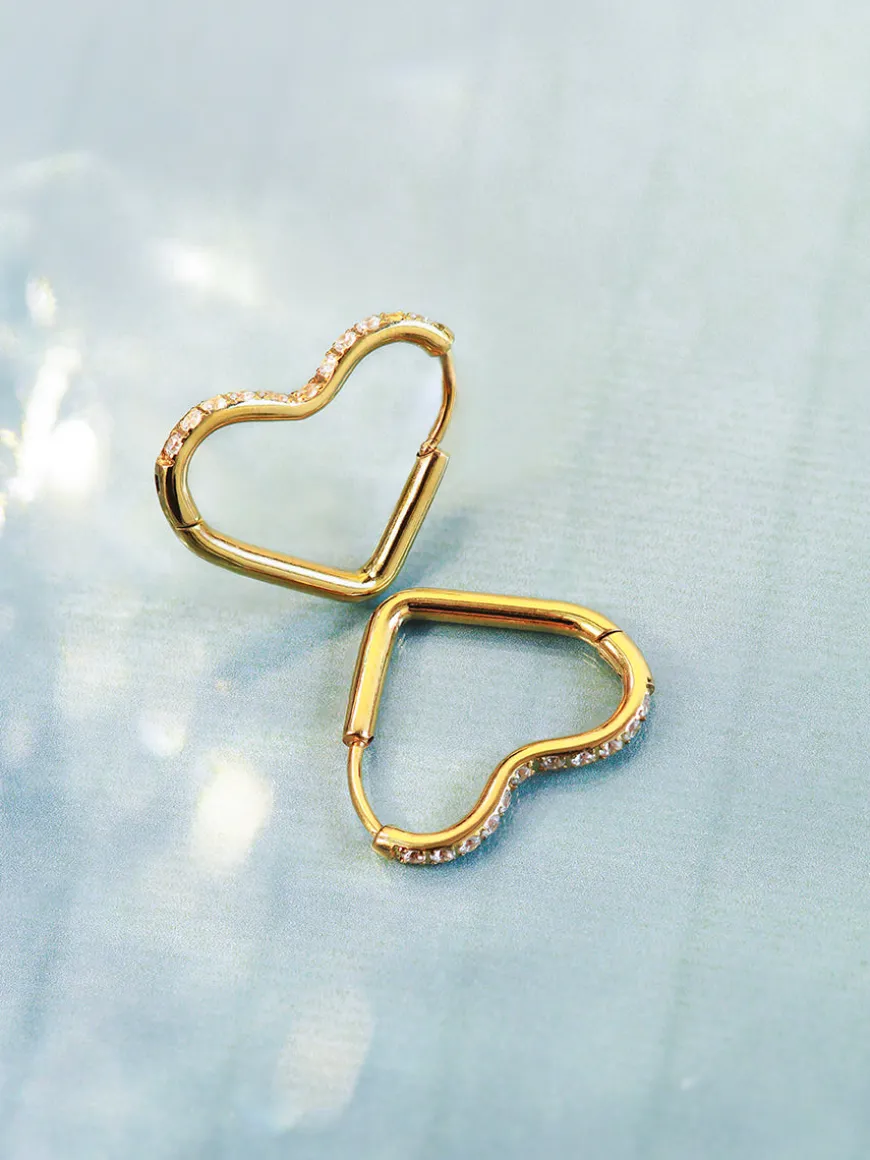 Shining Open Heart Ohrringe