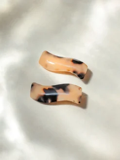 Simple Wave Tortoiseshell Set Hairpin
