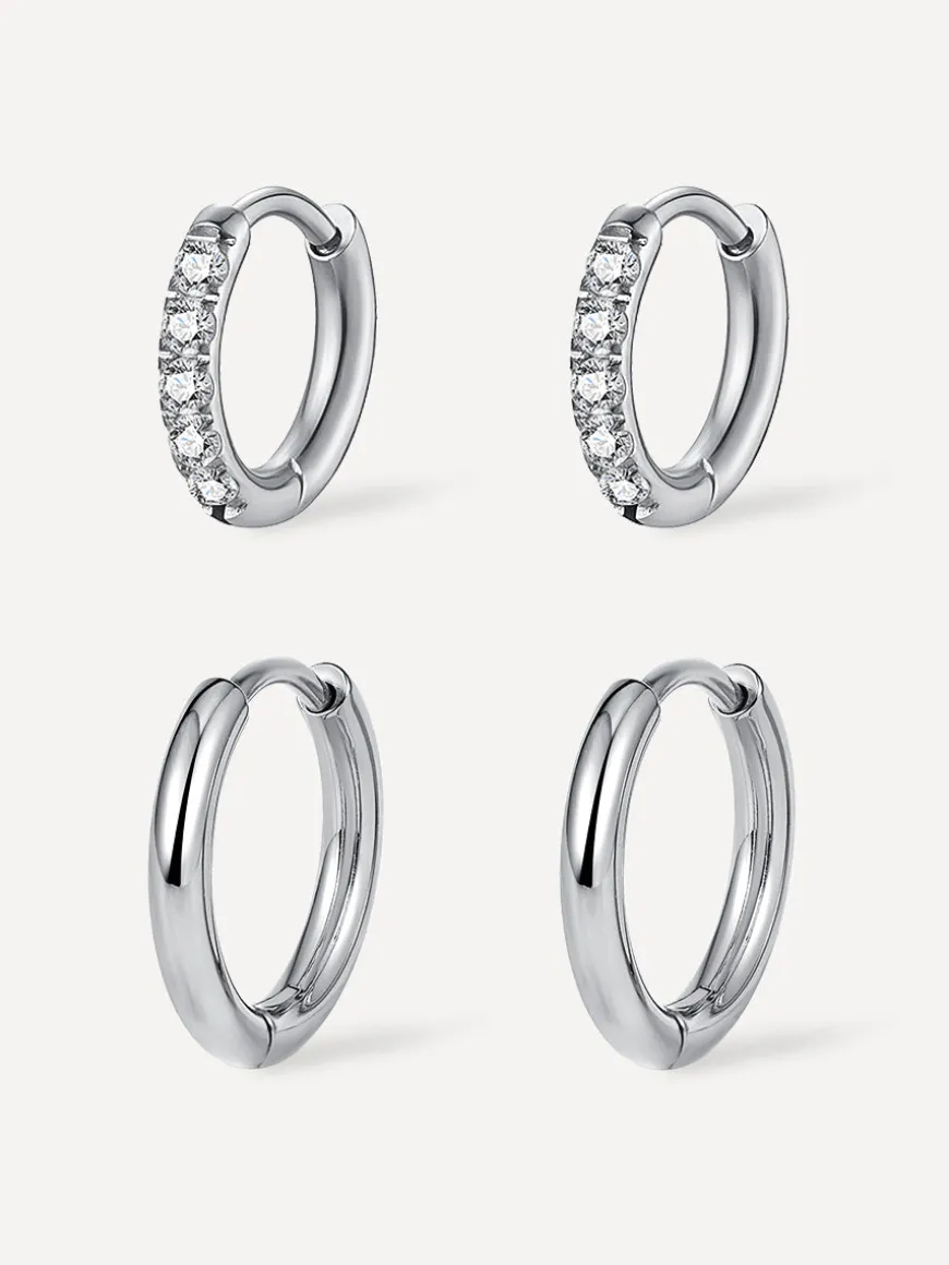 Slim & Shine Hoops Ohrringe Set