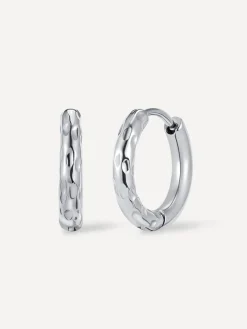 Small Half Texture Hoop Ohrringe