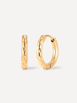Small Half Texture Hoop Ohrringe