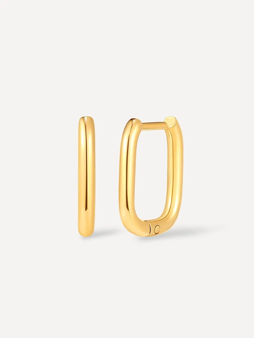 Small Square Hoop Ohrringe
