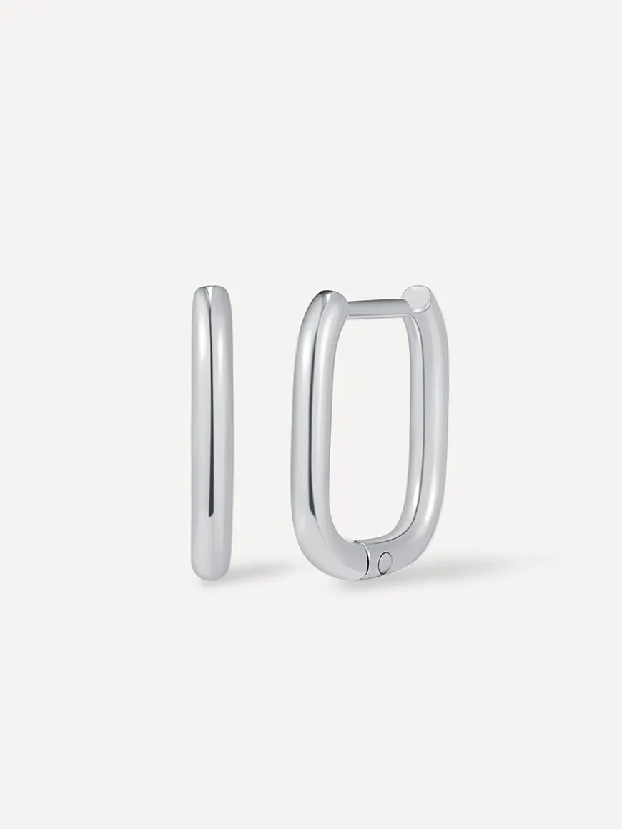 Small Square Hoop Ohrringe