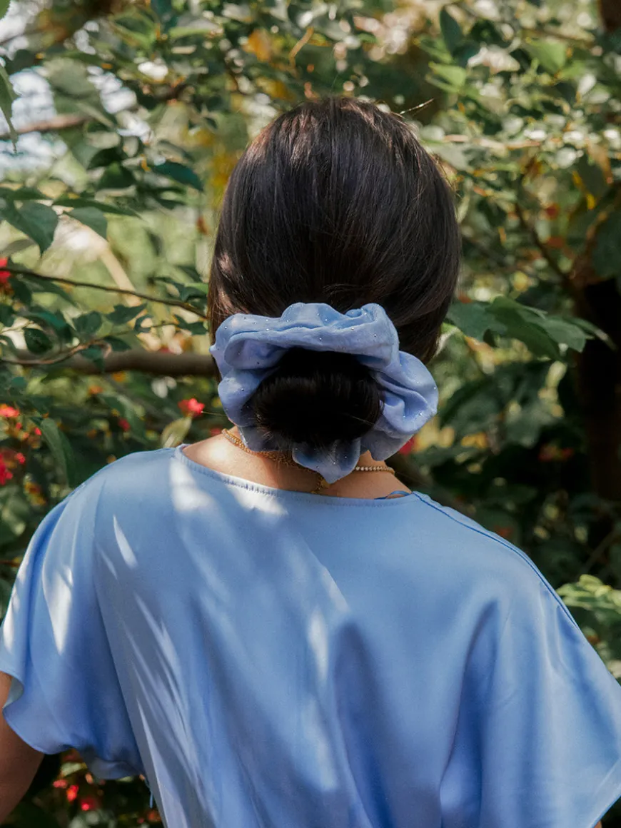 Sparkling Joy Blue Scrunchie