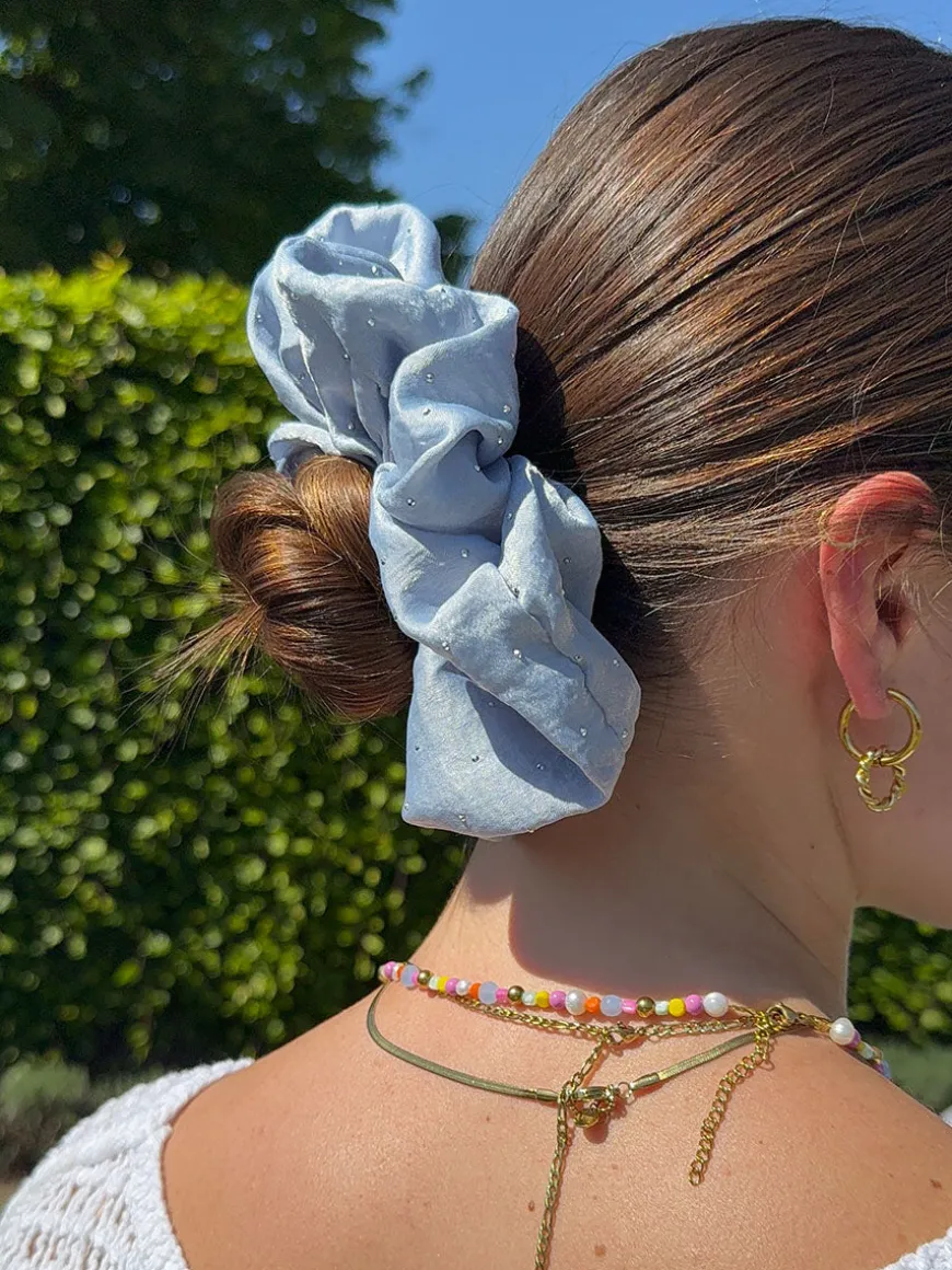 Sparkling Joy Blue Scrunchie