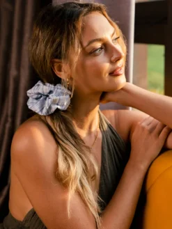 Sweet Lace Blue Scrunchie