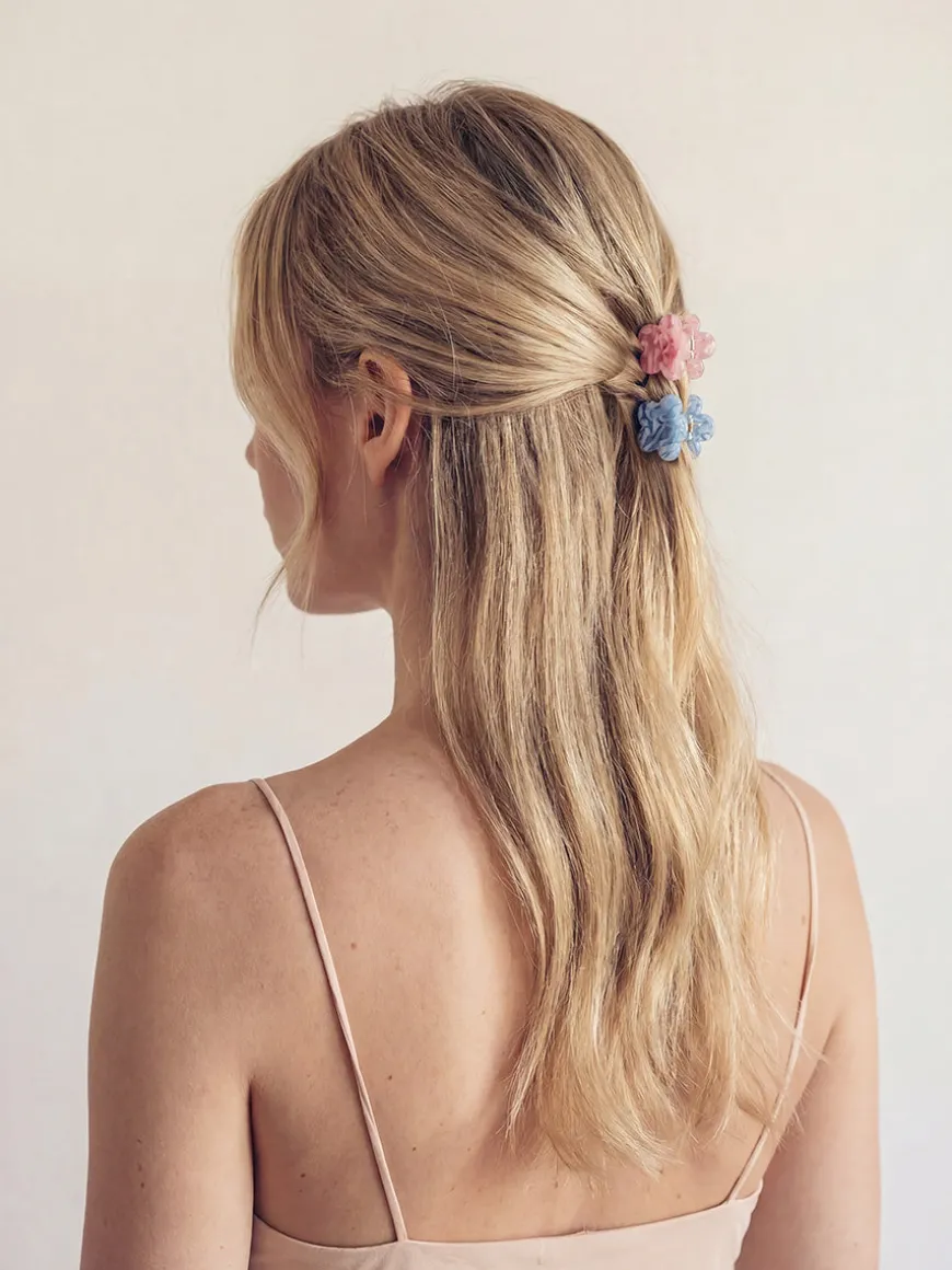 Sweet Petal Set Mini-Haarklammer Dreamy Blue Pink
