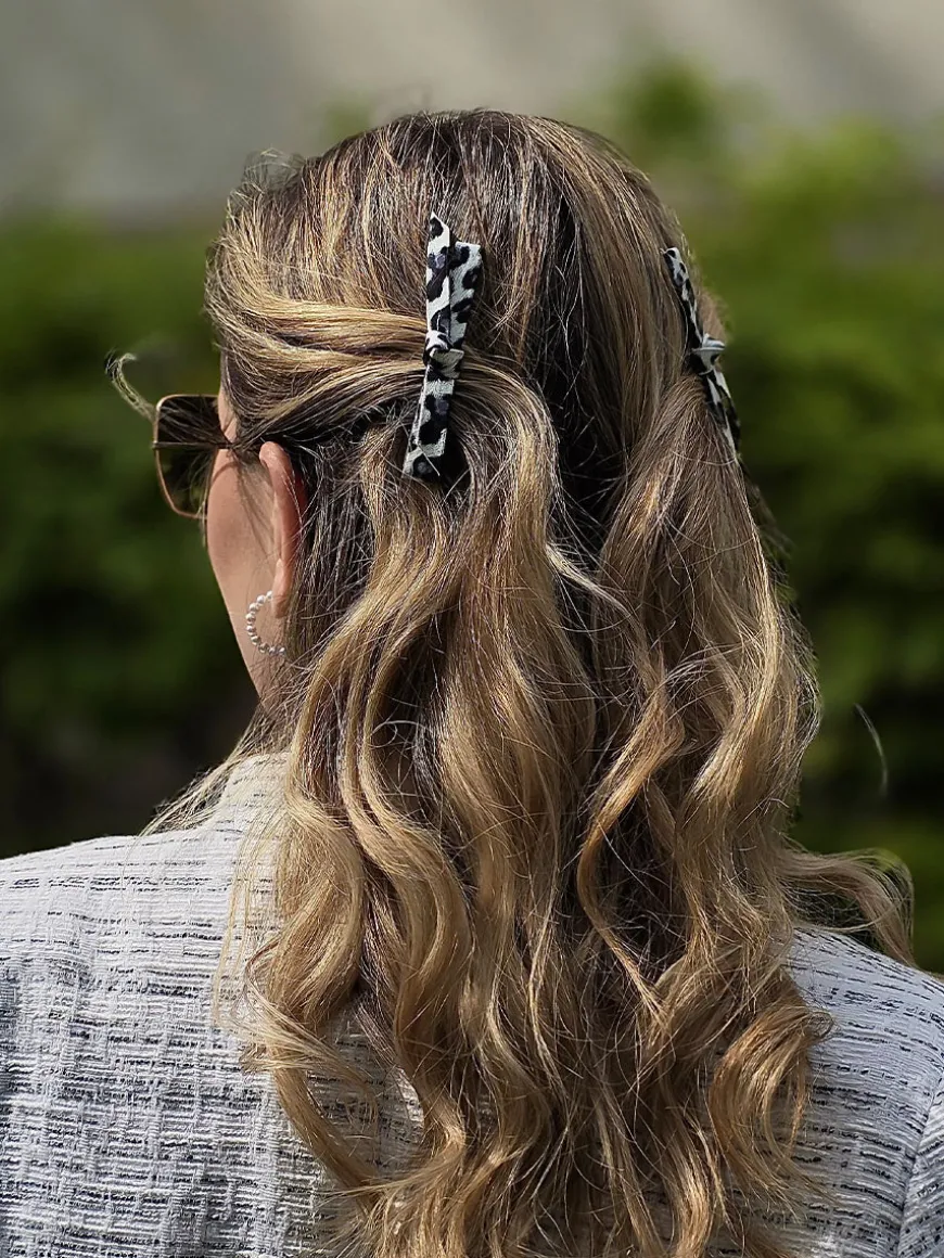 Trendy Charm White Leopard Set Hairpin