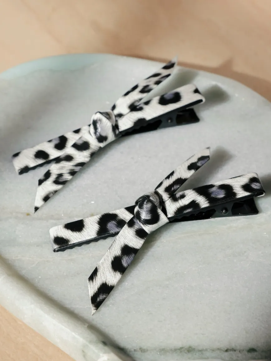 Trendy Charm White Leopard Set Hairpin
