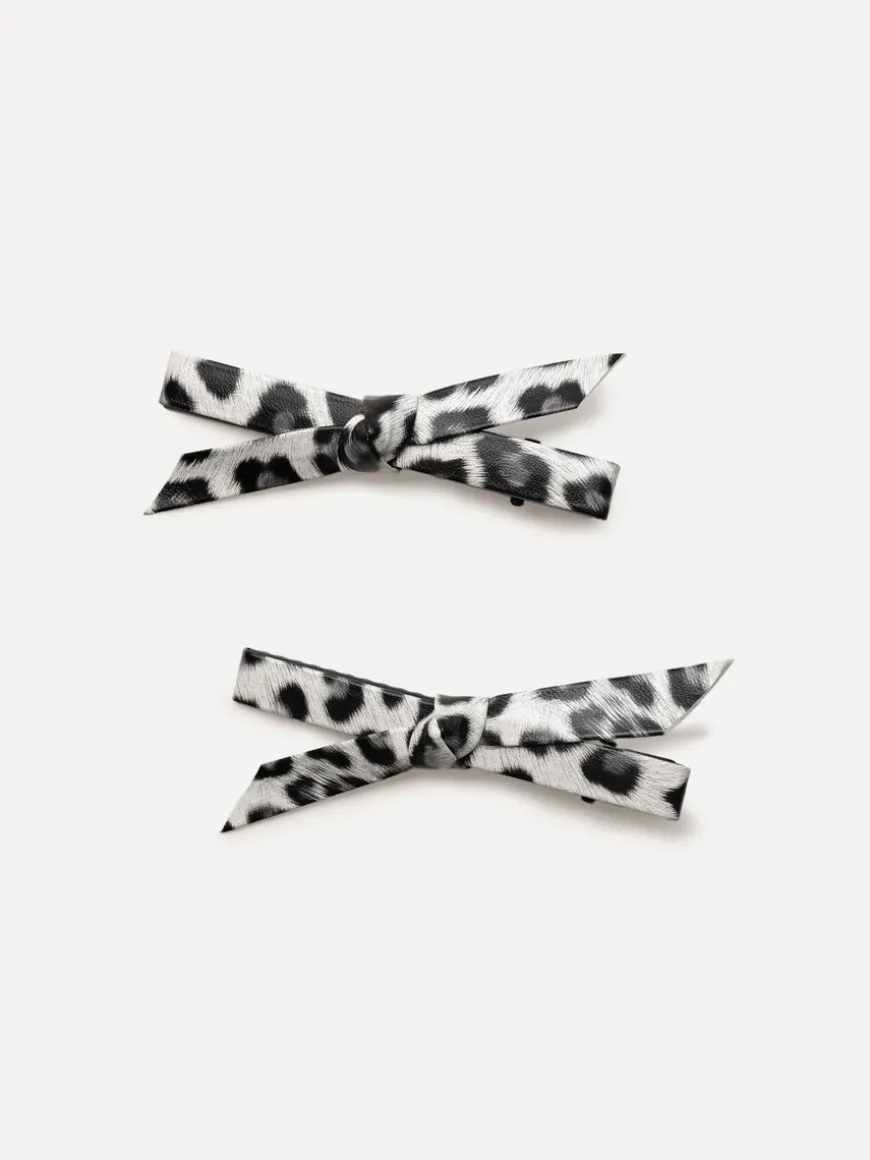 Trendy Charm White Leopard Set Hairpin
