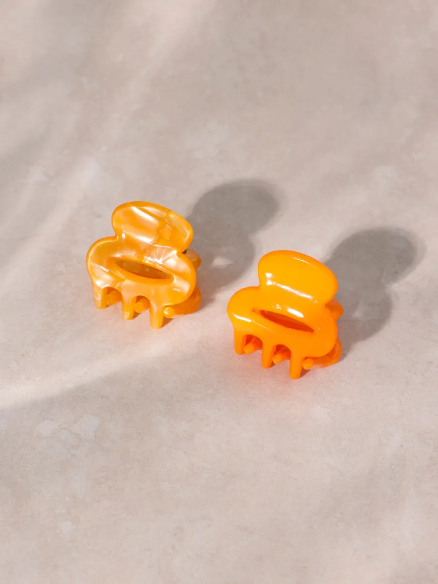 Vibrant Set Mini-Haarklammer Orange
