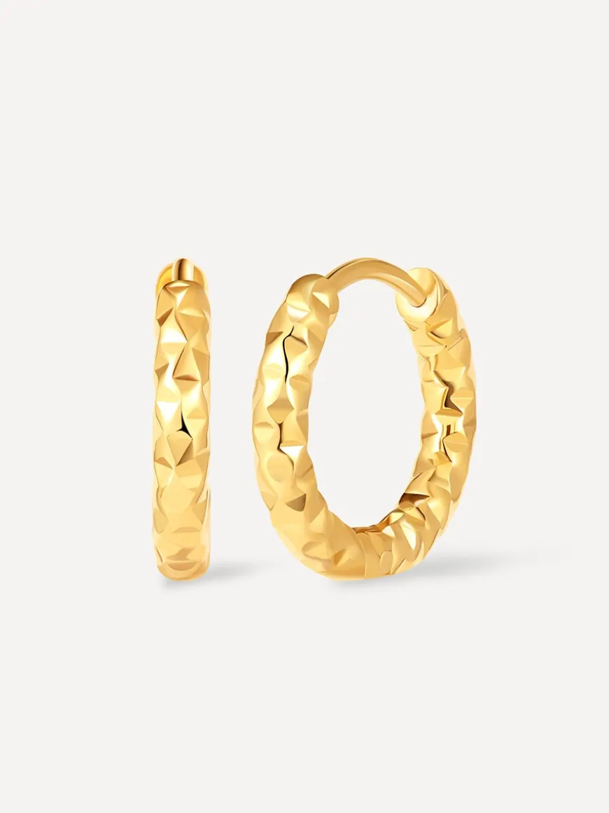 Wave Textured Hoop Ohrringe